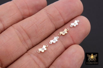 14 K Gold Filled 925 Sterling Silver Butterfly CZ Connector 2 Holes
